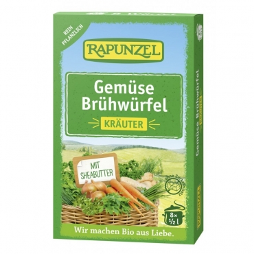 Cuburi de supa cu legume si ierburi bio, Rapunzel, 8 buc, 84 g