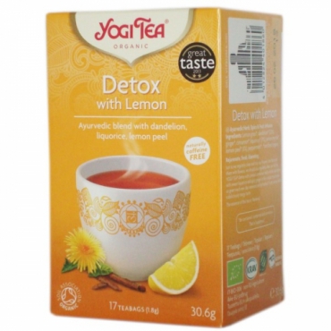 Ceai bio fara cofeina, Yogi Tea - Detoxifiant cu lamaie, 30 g