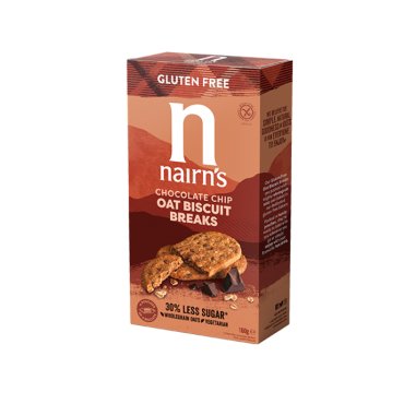 Biscuiti din ovaz integral cu ciocolata – Fara gluten, Nairns , 160 g