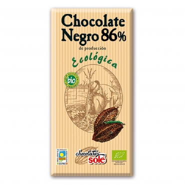 Ciocolata Bio neagra, 86% cacao, Sole, 100 g
