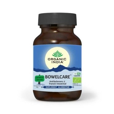 Bowelcare Tranzit Intestinal, Combate Balonarea, Organic India 60 cps veg