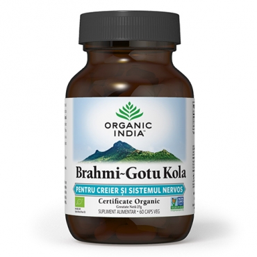 Brahmi~Gotu Kola Pentru Creier & Sistemul Nervos si Deficit de Atentie, Organic India 60CPS