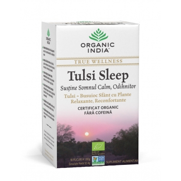 Ceai Tulsi Sleep cu Plante Relaxante, Reconfortante - Somn Calm, Odihnitor, plicuri, Organic India