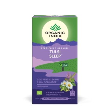 Ceai Tulsi Sleep cu Plante Relaxante, Reconfortante - Somn Calm, Odihnitor, plicuri, Organic India