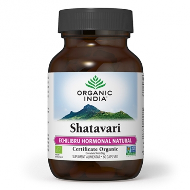 Shatavari, Echilibru Hormonal Natural, Lactatie, Fertilitate, Organic India 60 cps