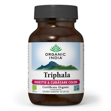 Triphala, Digestie & Curatare colon, Organic India 60 CPS