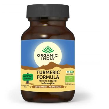 Turmeric Formula, Antiinflamator Natural, Organic India 60 cps