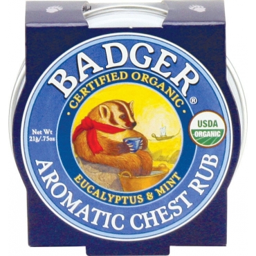 Mini balsam aromatic pt. desfundarea nasului si respiratie regulata, Chest Rub Badger 21 g