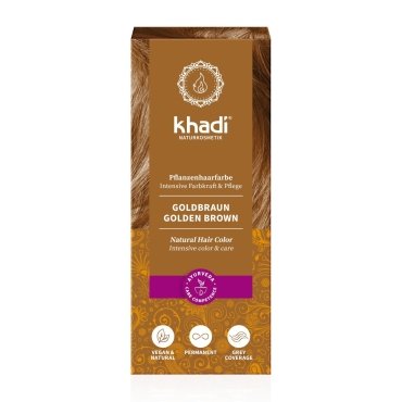 Vopsea henna Khadi - Saten Auriu, 100 g