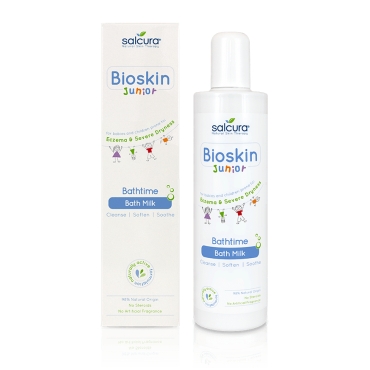 Lapte de baie Bioskin Junior pt bebelusi si copii, piele foarte sensibila, uscata cu eczeme, dermatite, Salcura, 200 ml