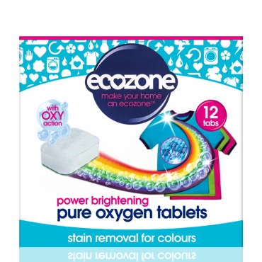 Tablete pe baza de oxigen activ pentru stralucirea hainelor, mentinerea culorii si indepartarea petelor, Ecozone, 12 buc