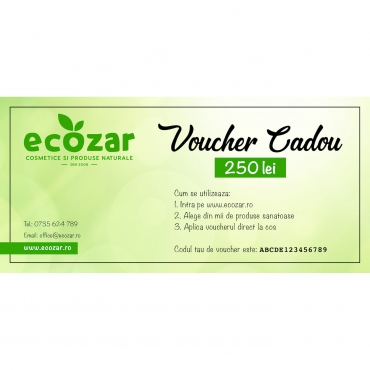Card Cadou Ecozar - 250 lei (aprox. 11 produse bio)