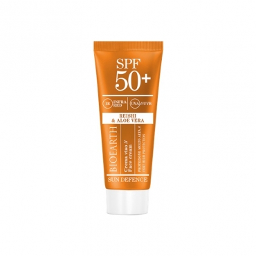 Crema protectie solara ten SPF50 - Sun Defence, cu ganoderma si aloe, Bioearth, 50 ml