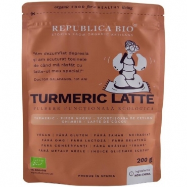 Turmeric Latte, pulbere functionala, Republica Bio, 200 g