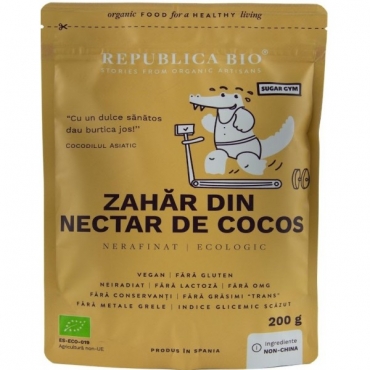  Zahar din nectar de cocos pur bio, Republica Bio, 200 g