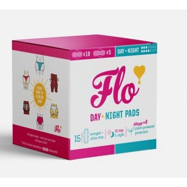 Pachet Combo Day and Night cu 10 absorbante de zi si 5 pt noapte, cu aripioare, Flo