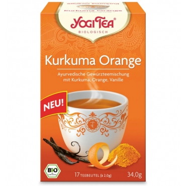 Ceai Bio Yogi Tea - curcuma, portocale si vanilie, 34 g