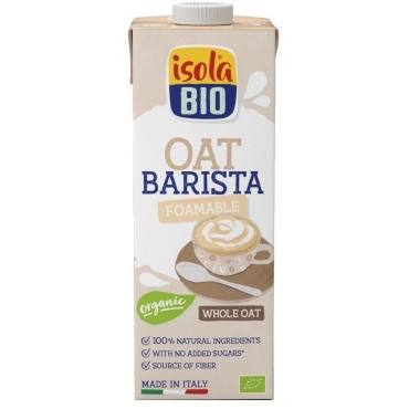 Lapte bio vegetal, Barista, fara zahar din ovaz integral (pentru cafea), Isola Bio, 1 L