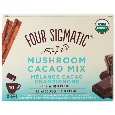 Mushroom Cacao instant cu ciuperci medicinale Reishi - Chill - Four Sigmatic, 10 plicuri