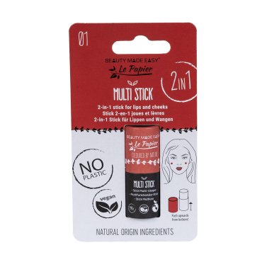 Balsam 2 in 1 vegan pentru buze si obraji, 01 Red, Beauty Made Easy, 6 g