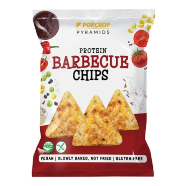 Oferta- Chips-uri proteice vegane din multicereale coapte cu aroma de barbeque, Popcrop, 60 g