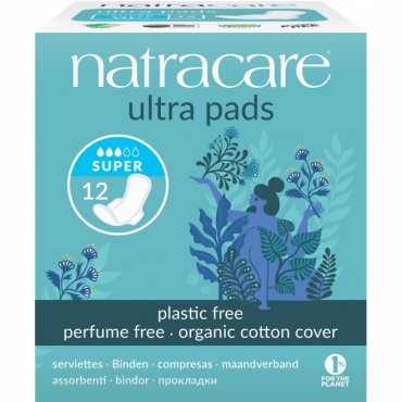 Oferta- Absorbante bio - Super cu aripioare (3 picaturi), Natracare, 12 buc