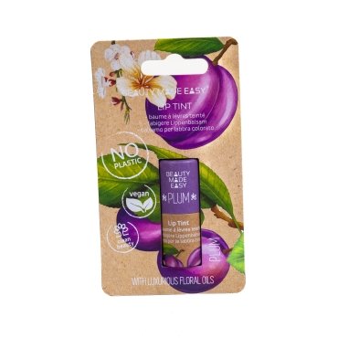 Balsam buze nuantator, vegan, zero plastic, Plum, Beauty Made Easy, 5.5 g