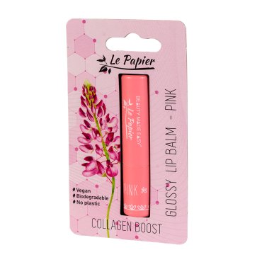 Balsam de buze lucios cu colagen -Pink, Beauty Made Easy, 3.5g