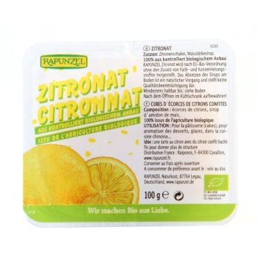 Oferta-Coaja de lamaie bio Rapunzel cuburi fara zahar, 100 g