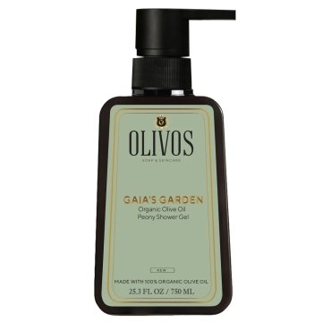 Gel de dus Gaia's Garden cu ulei de masline si parfum de bujor, Olivos, 750 ml