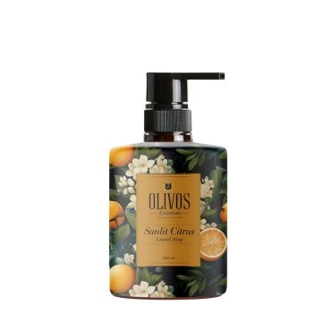 Sapun lichid Sunlit Citrus cu parfum de mandarina, Olivos, 500 ml