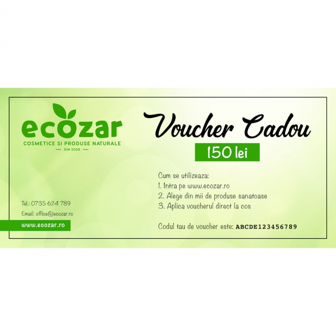 Card Cadou Ecozar - 150 lei (aprox. 6 produse bio)