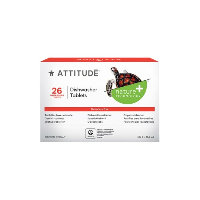 Detergent tablete pt. masina de spalat vase, fara fosfati, Attitude, 26 buc