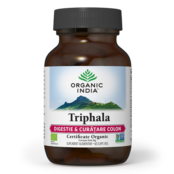 Triphala, Digestie & Curatare colon, Organic India 60 CPS
