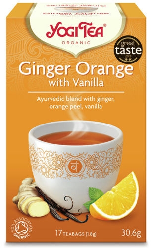 Ceai Bio fara cofeina, Yogi Tea - ghimbir cu portocale si vanilie, 30 g