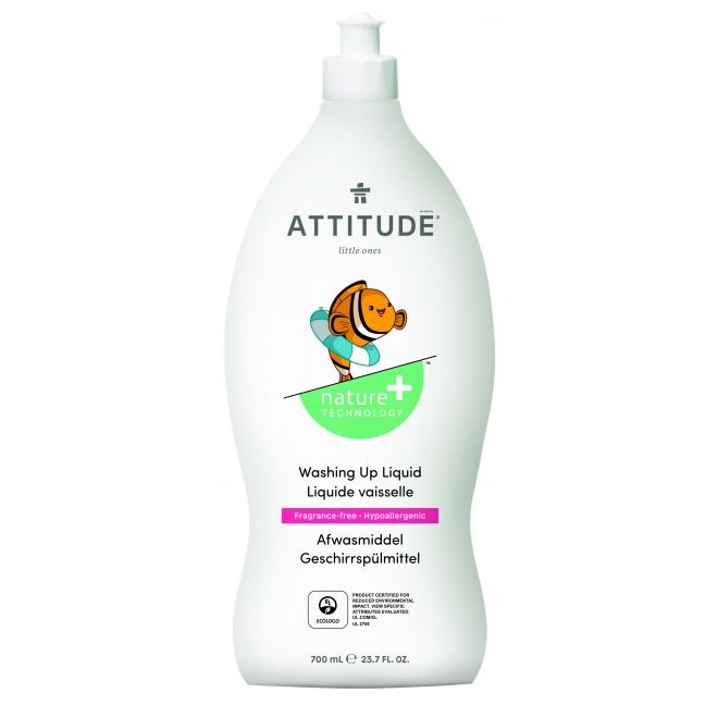 Detergent lichid pentru vase, fara miros,  Attitude, 700 ml