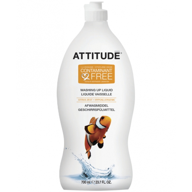 Detergent lichid pentru vase, coaja de citrice, Attitude, 700 ml