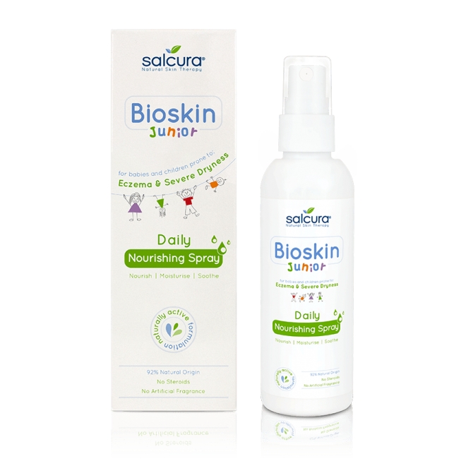 Spray nutritiv Bioskin Junior pt bebelusi si copii, piele foarte uscata cu eczeme, dermatite, Salcura 100 ml