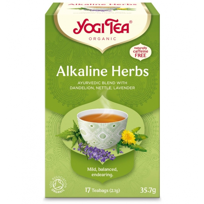 Ceai Bio fara cofeina, Yogi Tea - Plante Alcaline, 35.7 g