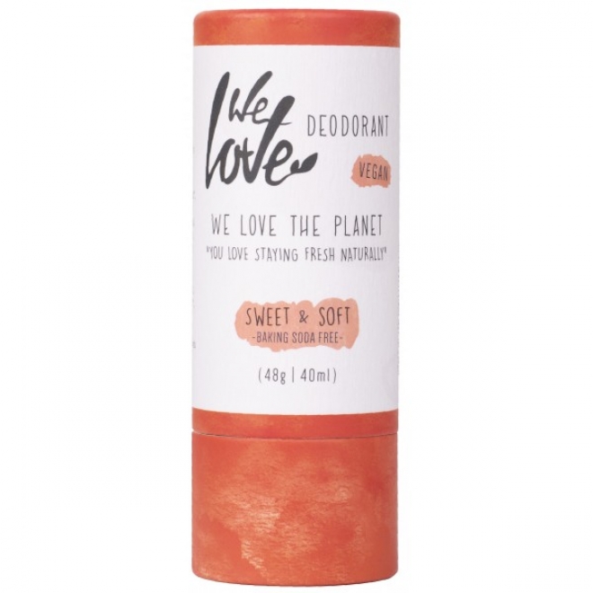 Deodorant natural stick, Sweet & Soft pentru piele sensibila, We love the planet, 48 g