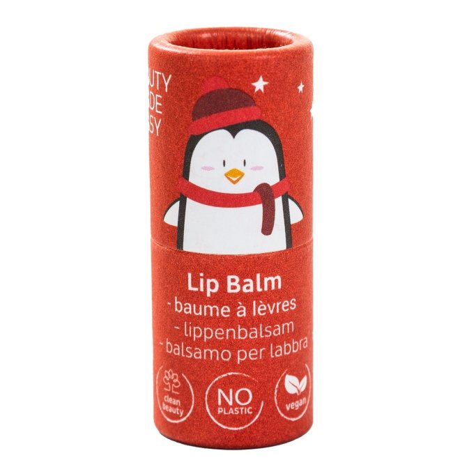 Balsam de buze vegan, zero plastic, Cherry, Editie Limitata de Craciun, Beauty Made Easy, 5,5 g