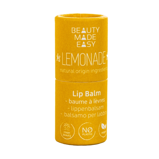 Balsam buze vegan, zero plastic, Lemonade, Beauty Made Easy, 5.5 g