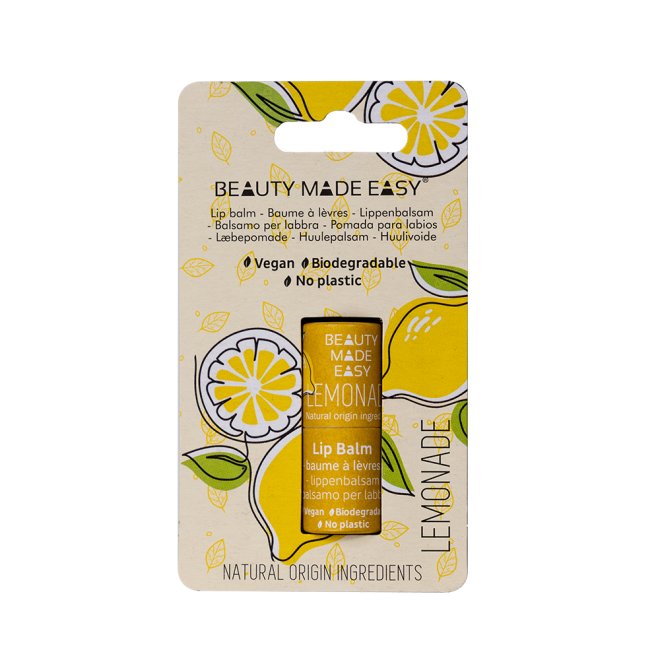 Balsam buze vegan, zero plastic, Lemonade, Beauty Made Easy, 5.5 g