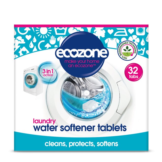 Tablete anticalcar 3 in 1, pt masina de spalat rufe, Ecozone, 32 buc