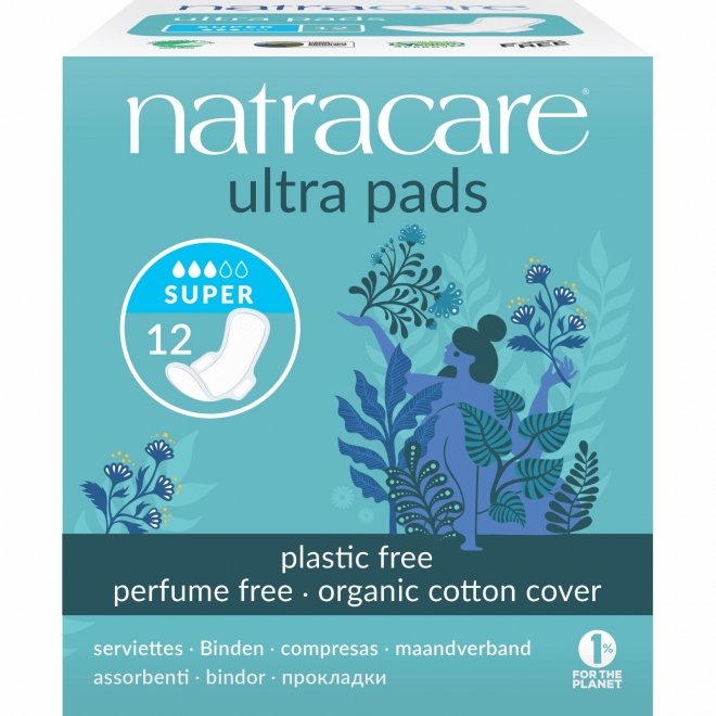 Oferta- Absorbante bio - Super cu aripioare (3 picaturi), Natracare, 12 buc