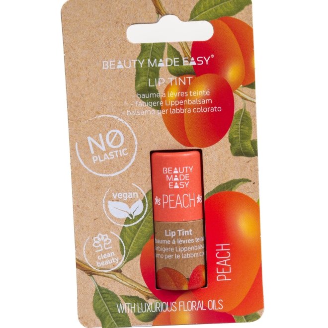 Balsam buze nuantator, vegan, zero plastic, Peach, Beauty Made Easy, 5.5 g
