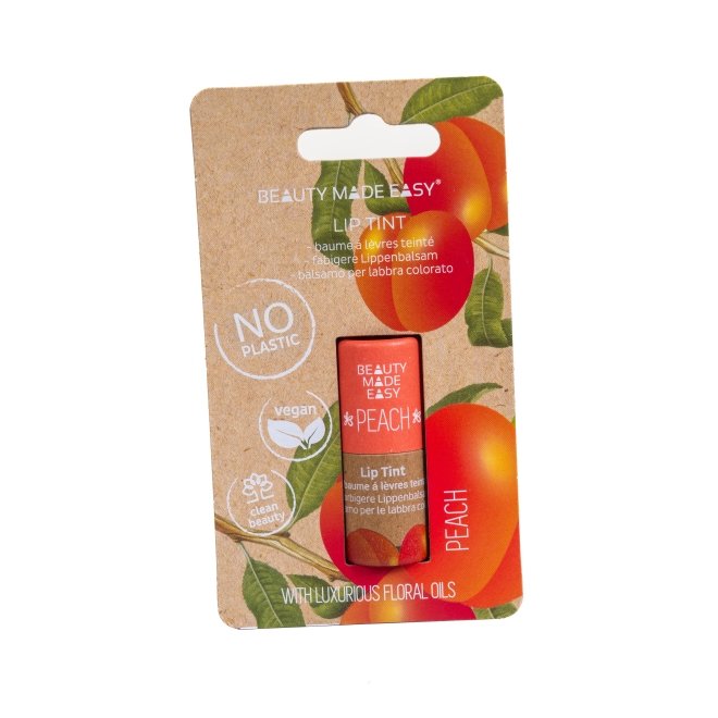 Balsam buze nuantator, vegan, zero plastic, Peach, Beauty Made Easy, 5.5 g