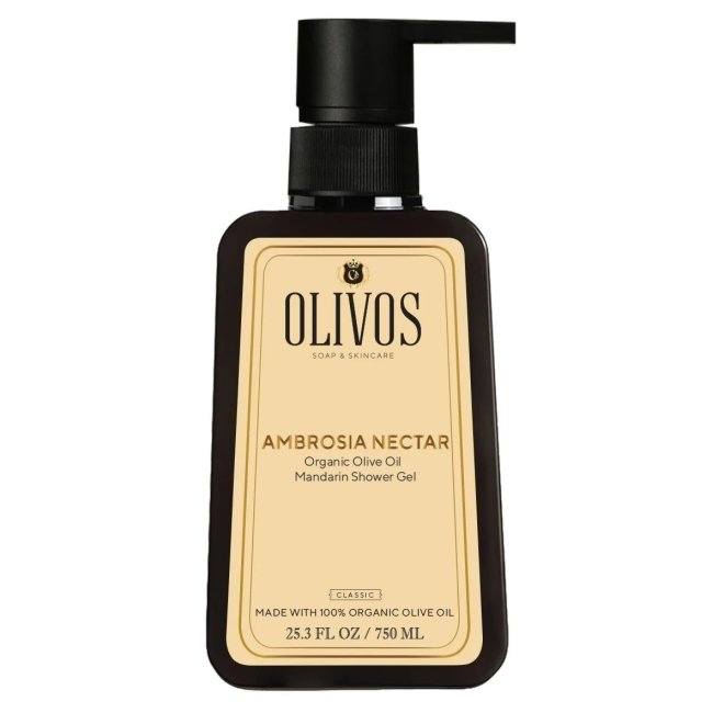 Gel de dus Ambrosia Nectar cu ulei de masline si parfum de mandarine, Olivos, 750 ml