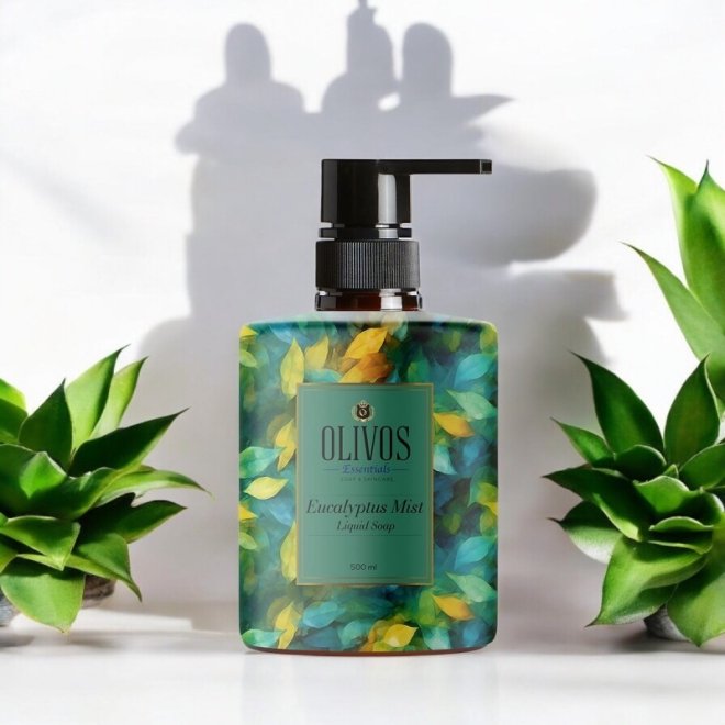 Sapun lichid Eucalyptus Mist cu ulei esential de eucalipt, Olivos, 500 ml